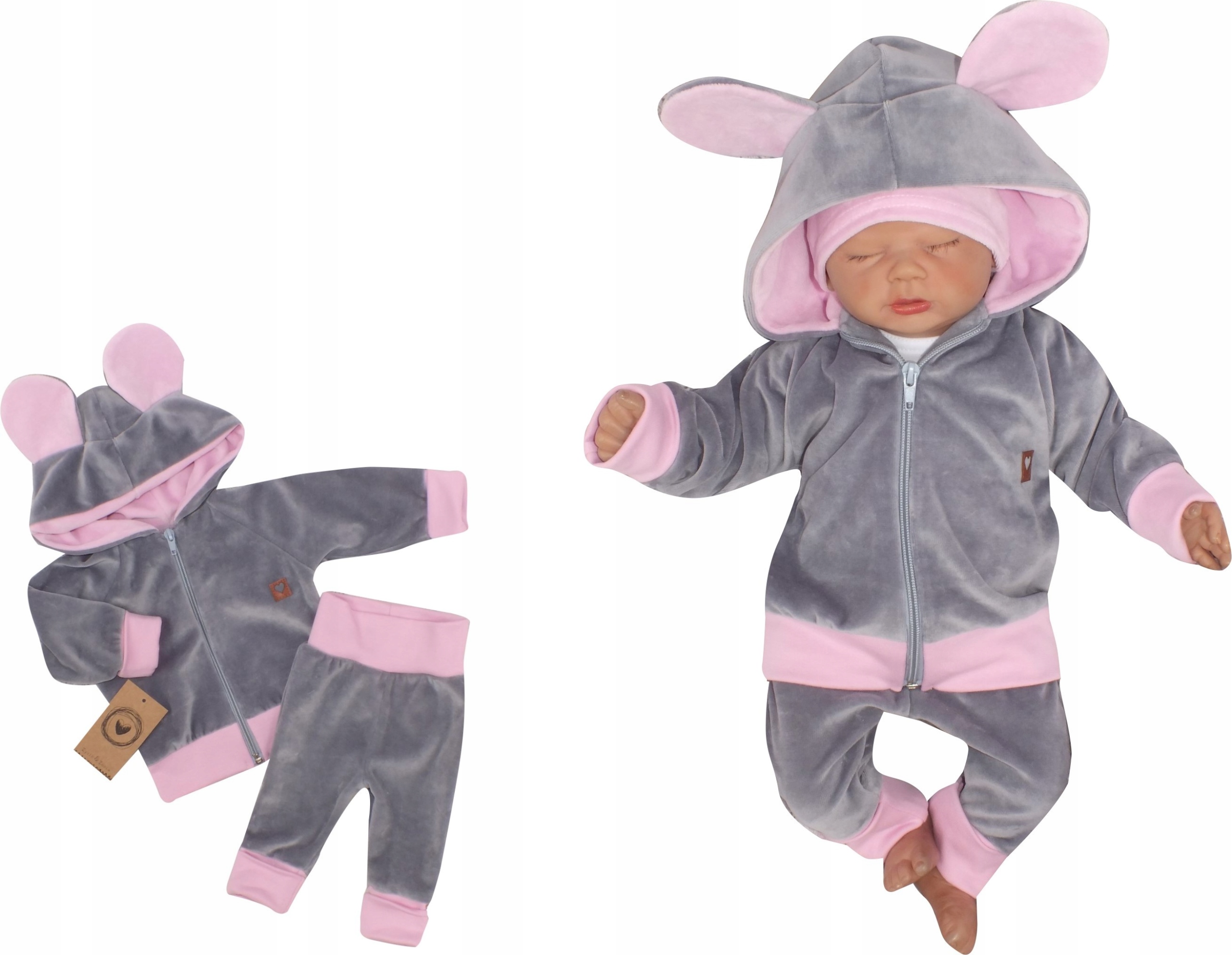 

Welurowy zestaw dresik dziecięcy 2-cześciowy 68