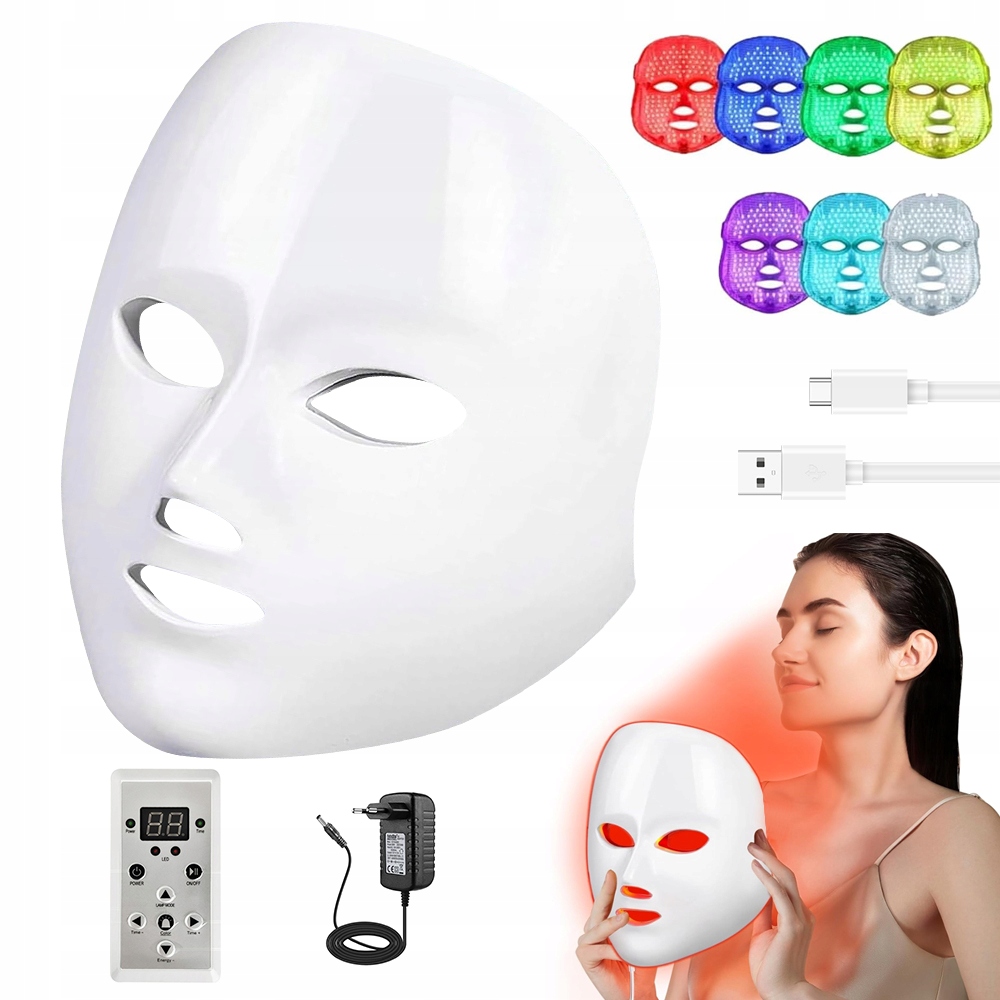 Profesionální Fotonová Kosmetická Maska Na Obličej Led Světelná Terapie 7V1
