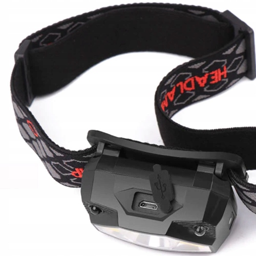 LATARKA CZOŁOWA NA GŁOWĘ AKUMULATOROWA CZOŁÓWKA ŁAD USB Kod producenta BLACK RED MULTIFUNCTION