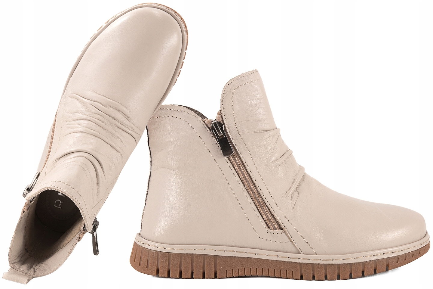 Ravini 23663S Kozačky Zateplené Kožené Dámské Kotníkové Boty j.šedá 40 Šedá