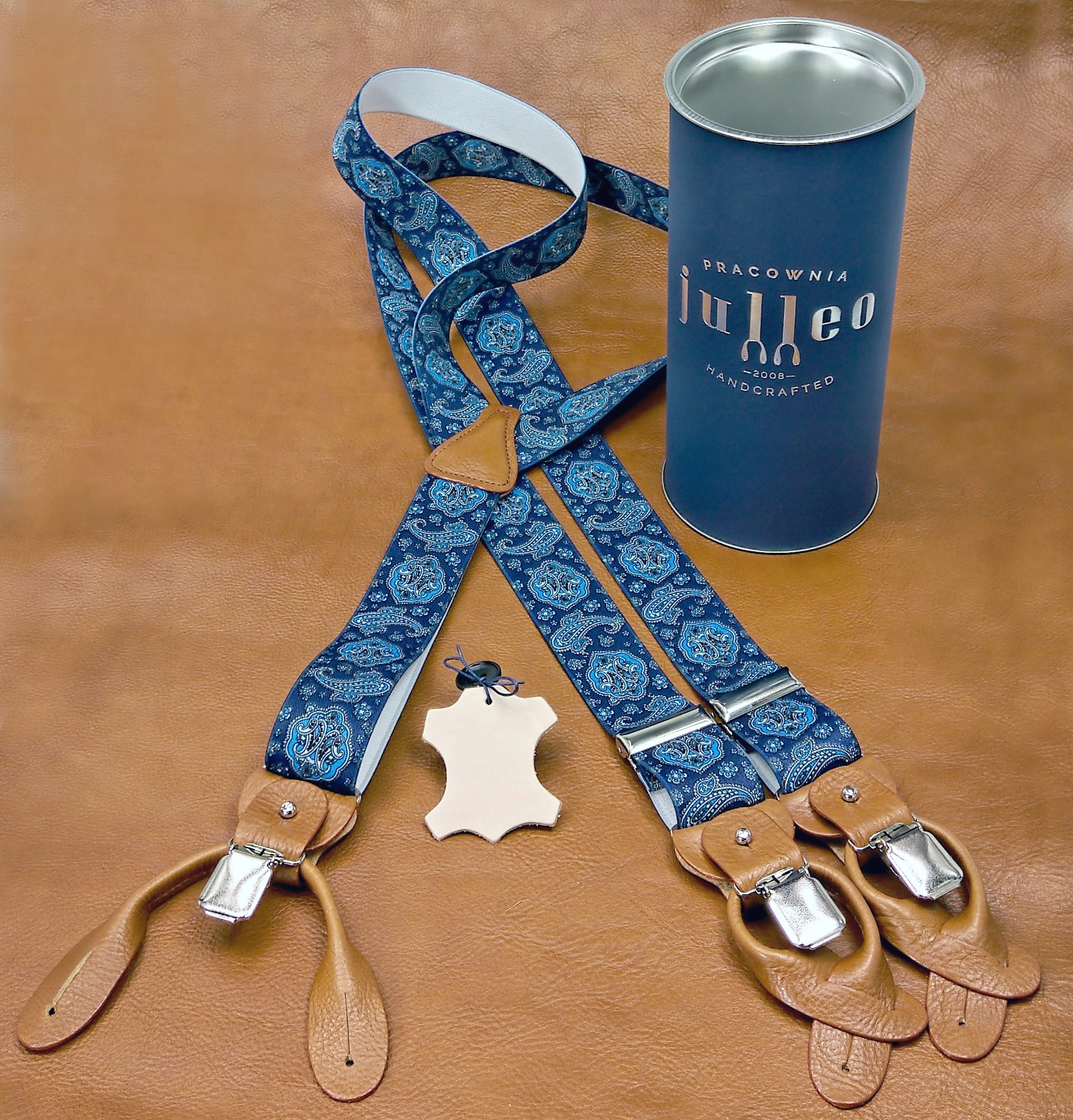 Szelki na guziki 2w1 GUMA PAISLEY NIEBIESKA GRANAT Rodzaj do spodni