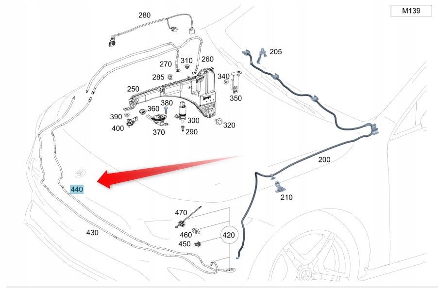 Kabel Ostřikovačů Mercedes Oe A1778600801