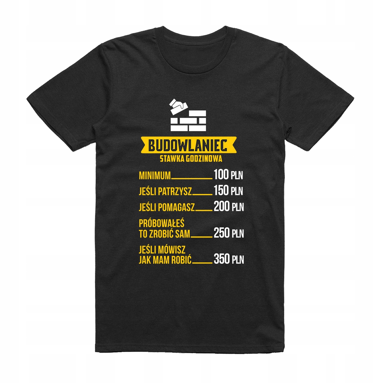 

L - Koszulka T-shirt Budowlaniec Stawka Godzinowa