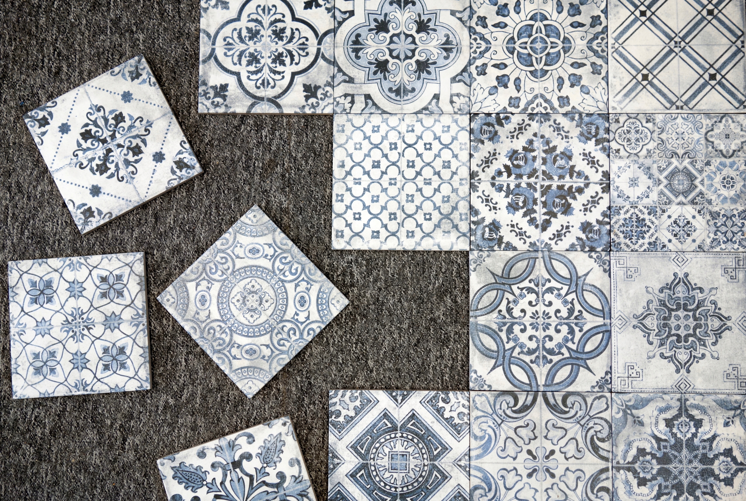 PŁYTKI PODŁOGOWE MAROKAŃSKIE PATCHWORK 20X20 MATOWE DEKOR BLUE NIEBIESKIE