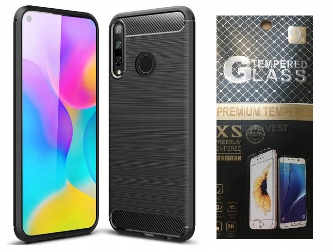 

Karbon Etui Carbon do Huawei P40 Lite E + Szkło
