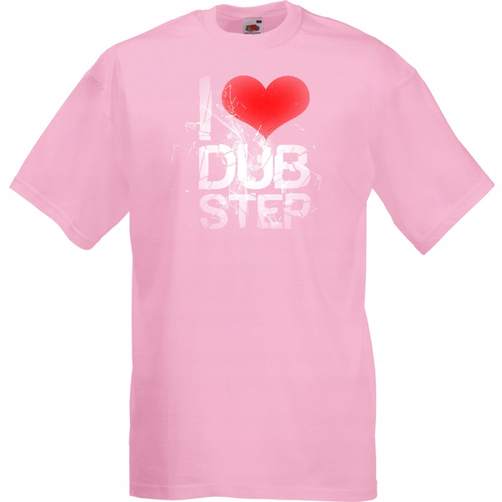 

Koszulka z nadrukiem i love dubstep muzyka XL różo