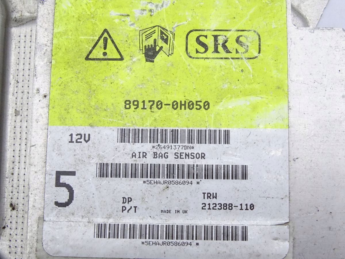 TOYOTA AYGO I 05-10 MODUŁ AIRBAG 89170-0H050 212388-110 Typ samochodu Samochody osobowe