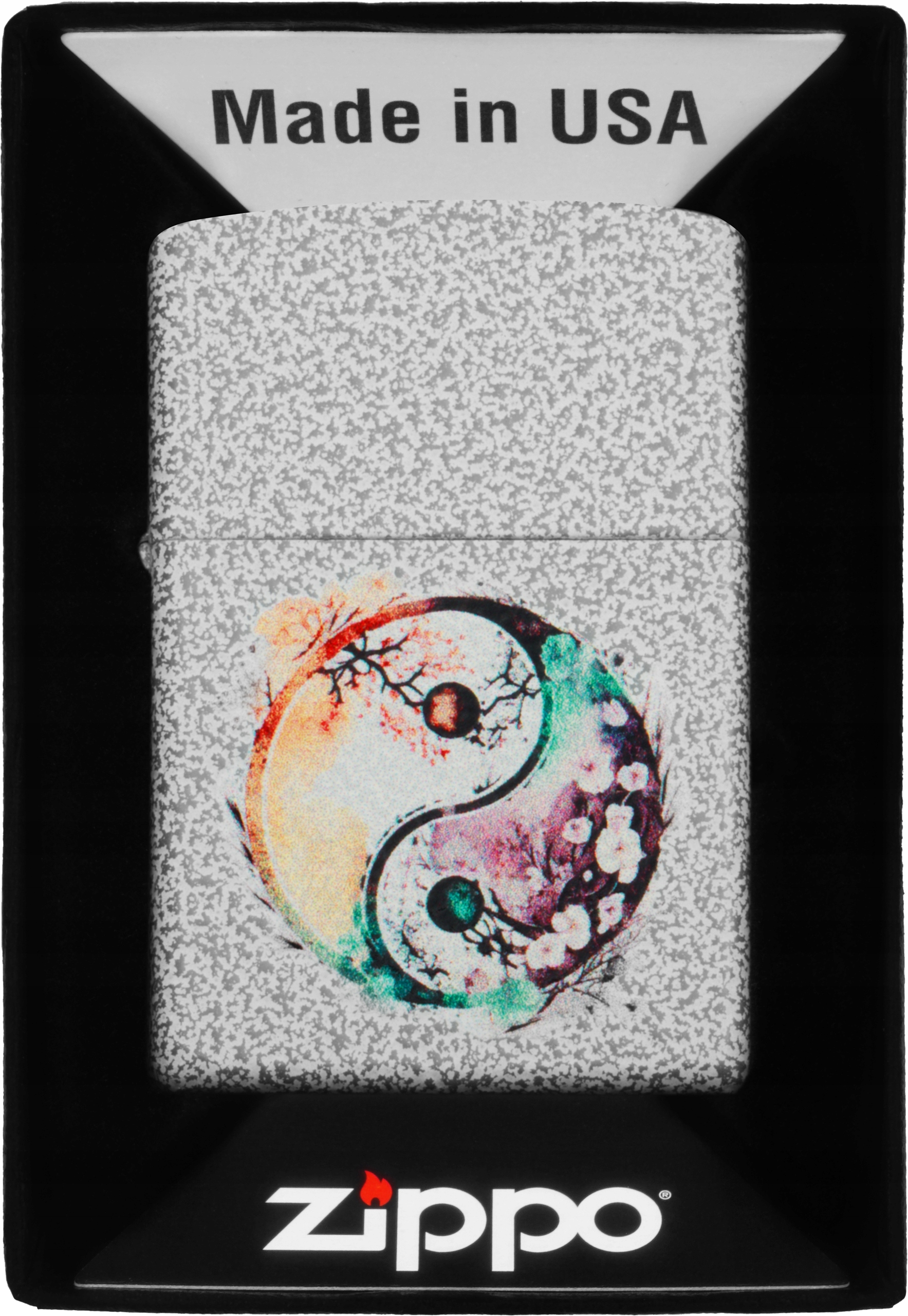 Zapalovač Zippo Watercolor Yin Yang Design 60007228 Větruodolný benzín
