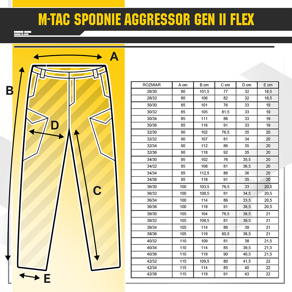 M-TAC Spodnie Taktyczne AGGRESSOR coyote 28/34 Płeć mężczyzna