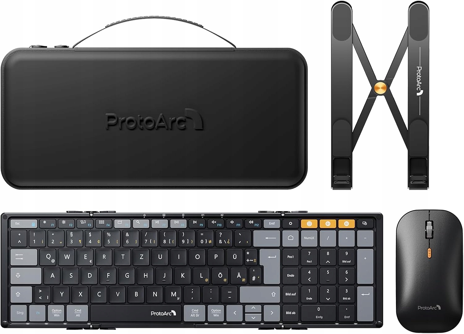 ProtoArc XKM01 skladacia sada Bluetooth klávesnica, myš, stojan