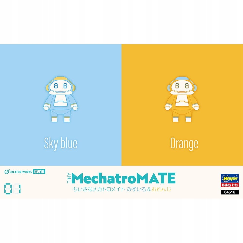 Creator Works Tiny MechatroMate 01 Sky Blue and Orange 1:20 Hasegawa CW16