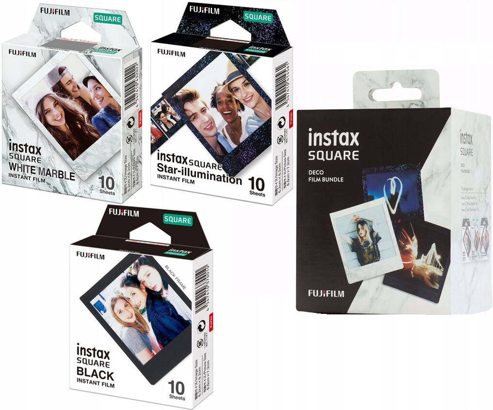 Zestaw Wkład Fujifilm Instax Square Deco 30 zdjęć z kolorową ramką