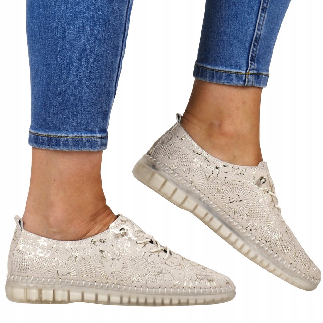 iButy Dámské Kožené Sportovní Polobotky Lehké Pohodlné Zlaté Béžové Kůže