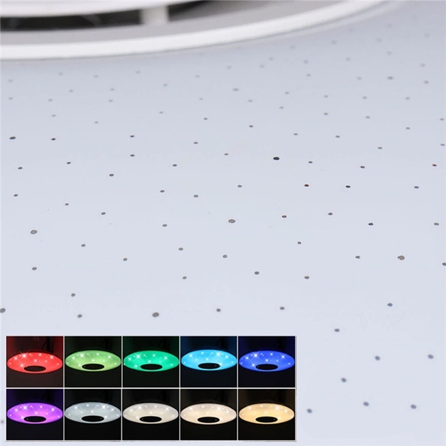 LAMPA PLAFON LED RGB 48W GŁOŚNIK BLUETOOTH PILOT APLIKACJA PAMIĘĆ BARW Kolor biały