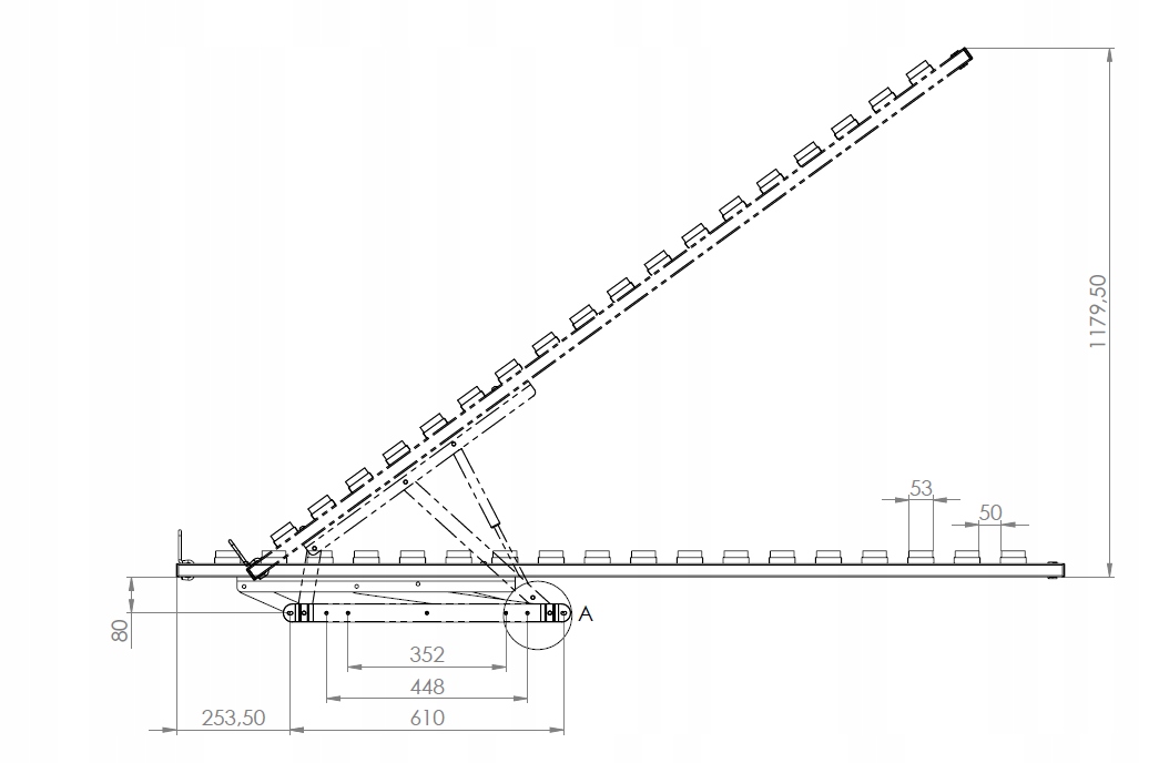 PODNOSZONY STELAŻ METALOWY RAMA DO ŁÓŻKA 120X200 SOLIDNY! Rozmiar (cm) 120x200