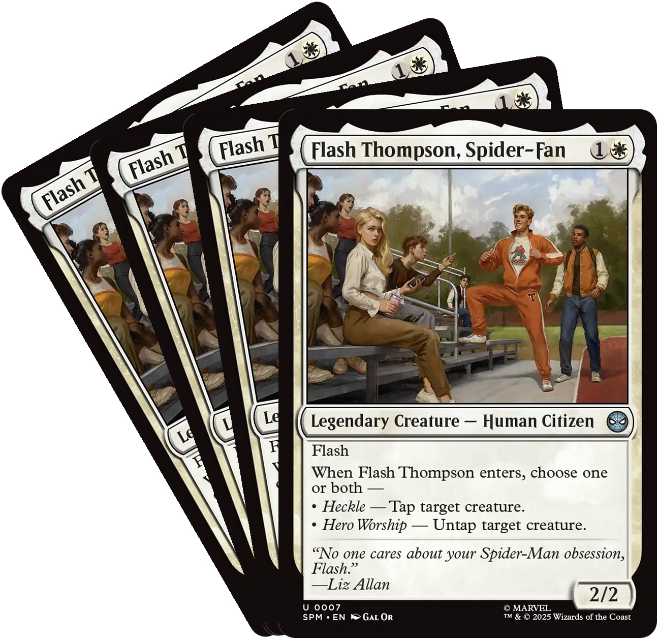 [mtg] Playset: 4x Flash Thompson, Spider-Fan (spm)