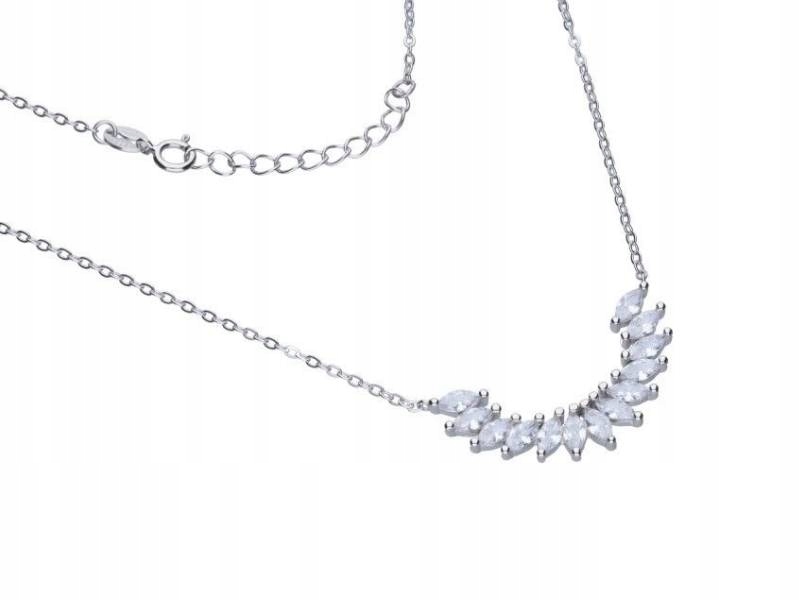 Stříbrný náhrdelník 925 s bílými zirkony a přívěskem s dárek, módní vzor