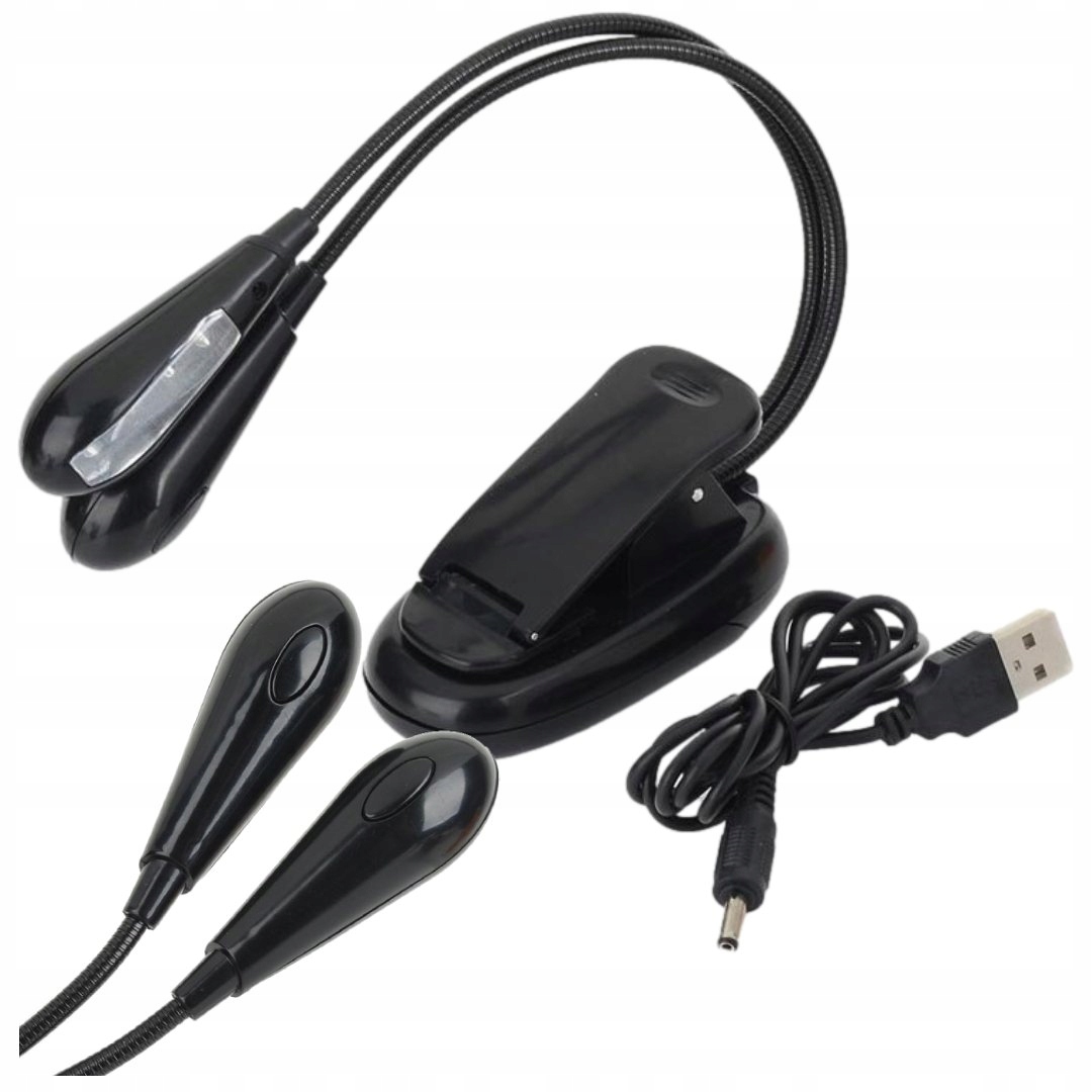 

Lampka Z Klipsem 4 Led Czytania Nut Klips Podwójna