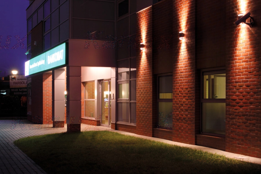 Oprawa ogrodowa elewacyjna Kanlux ZEW EL-235U-GR Kolor odcienie szarości i srebra