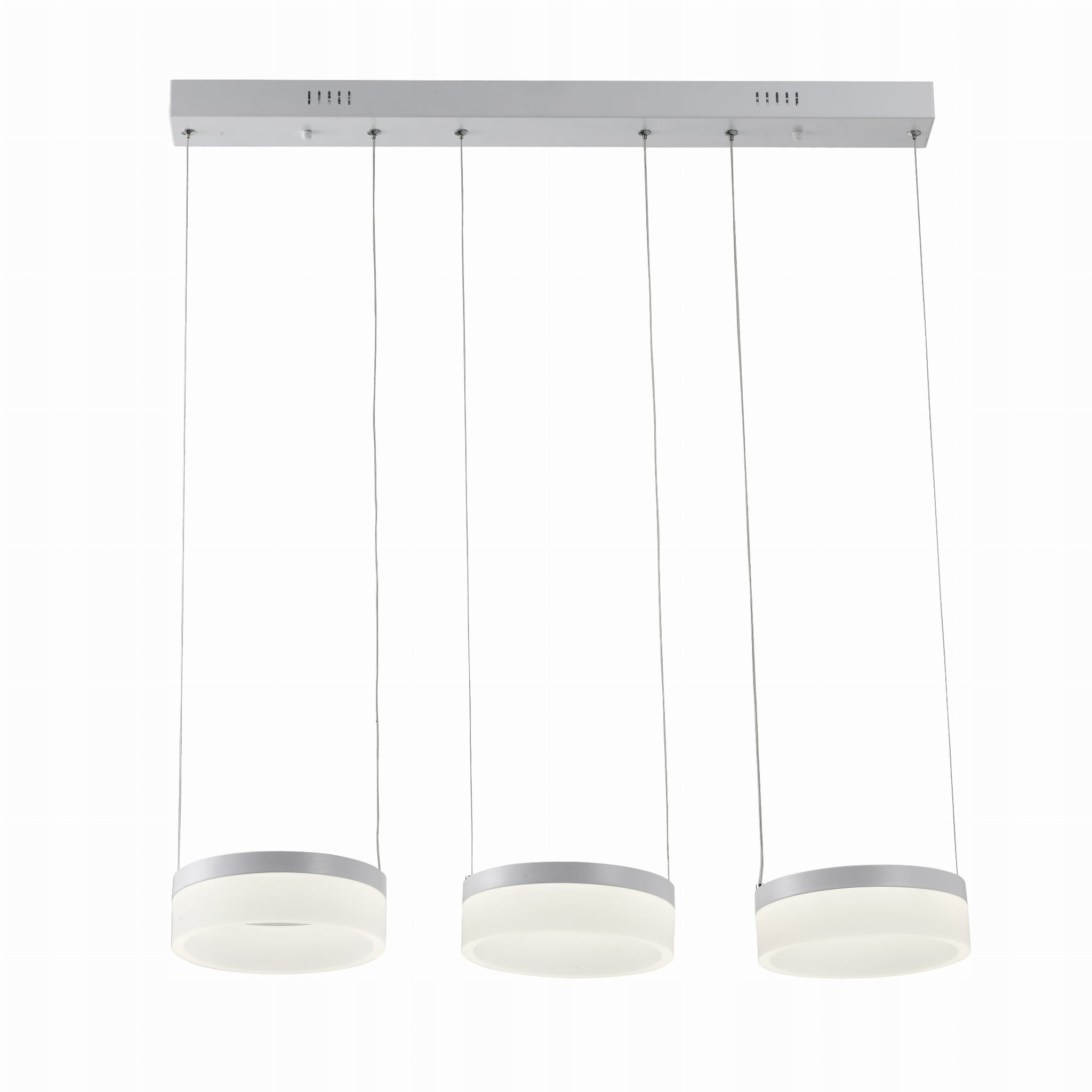 Dlouhá lišta s 3 Led kroužky, šedá, Nicki nad kuchyňským ostrovem