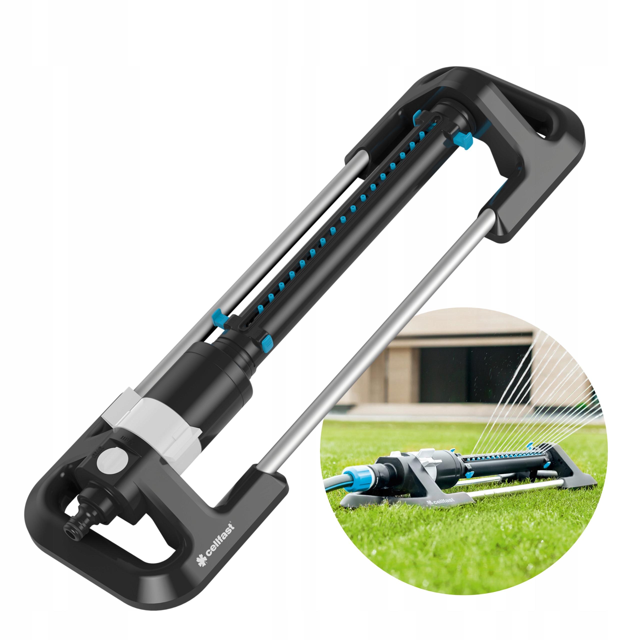 Cellfast Focus Zahradní Kyvadlový Zavlažovač Nastavitelný Oscilační Do 340 m2