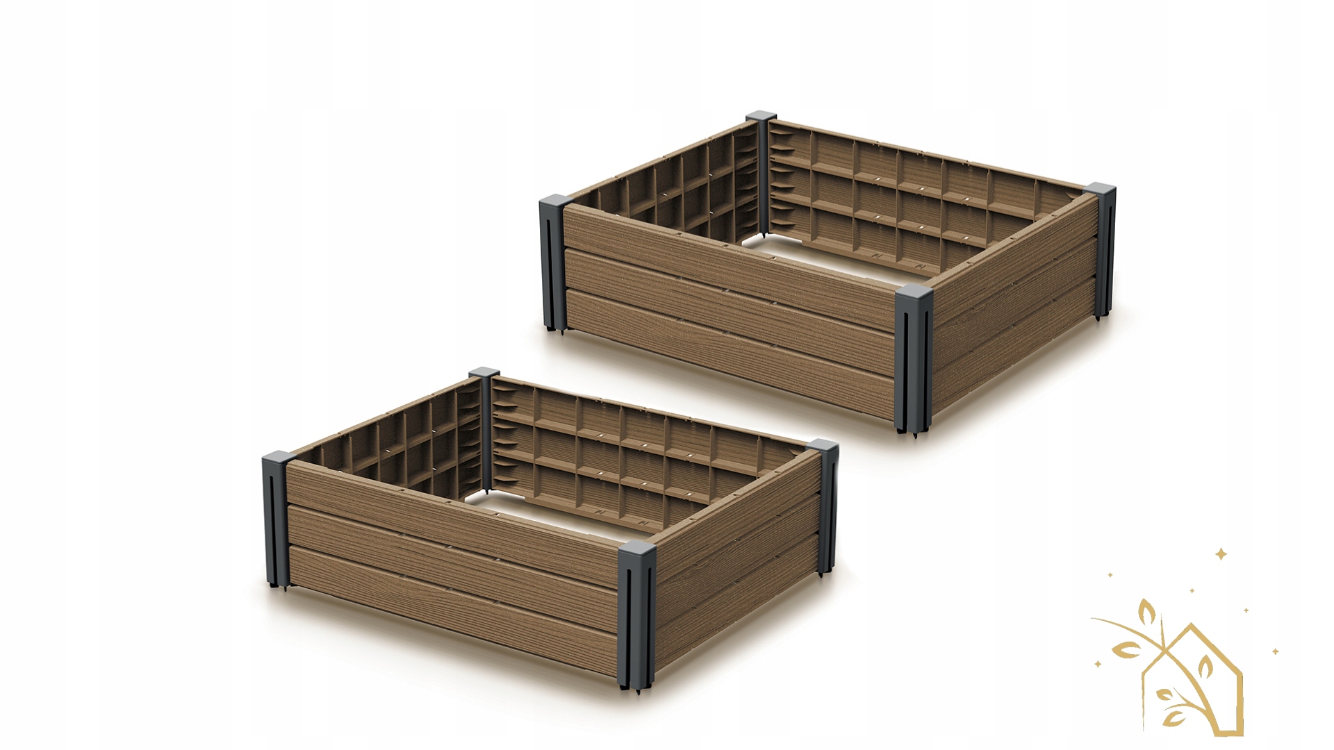Rabatka ogrodowa Base Plant 61x61x46cm brązowy Prosperplast IBPS134-4665W