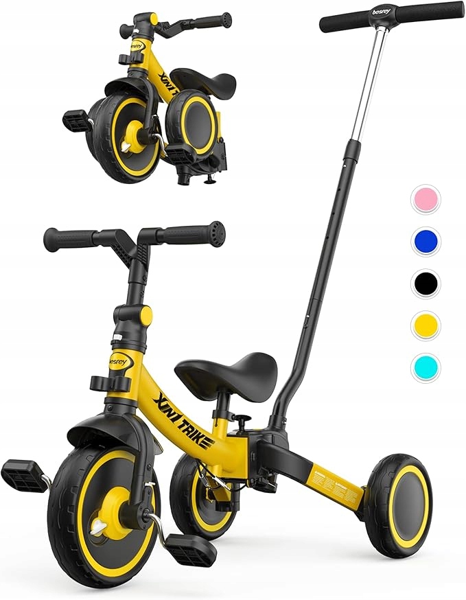 Besrey Rower trójkołowy dla dzieci żółty