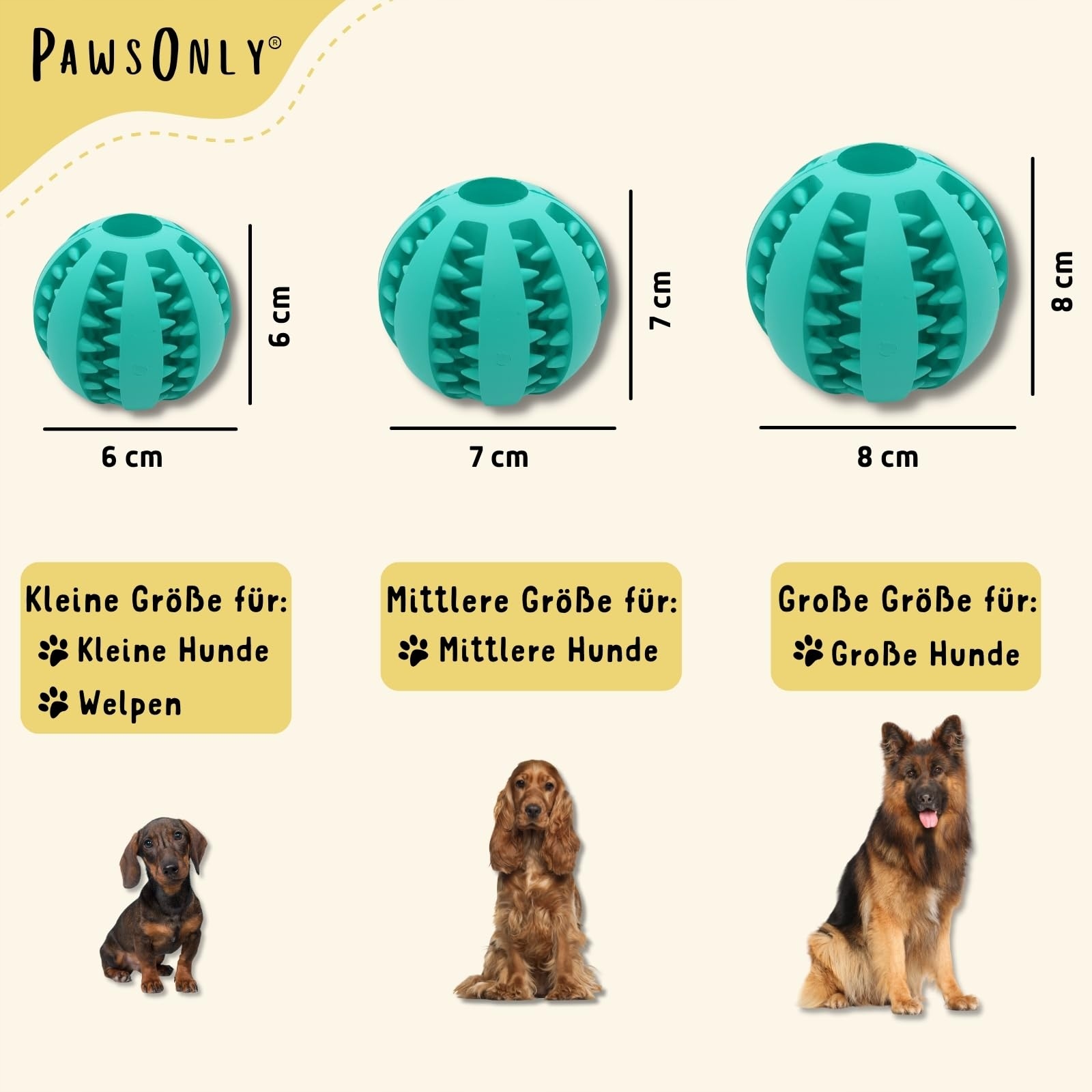 PAWSONLY Futterball Dla Psów Zabawka Na Przysmaki Kauczuk Naturalny 7 cm — miniatura 6