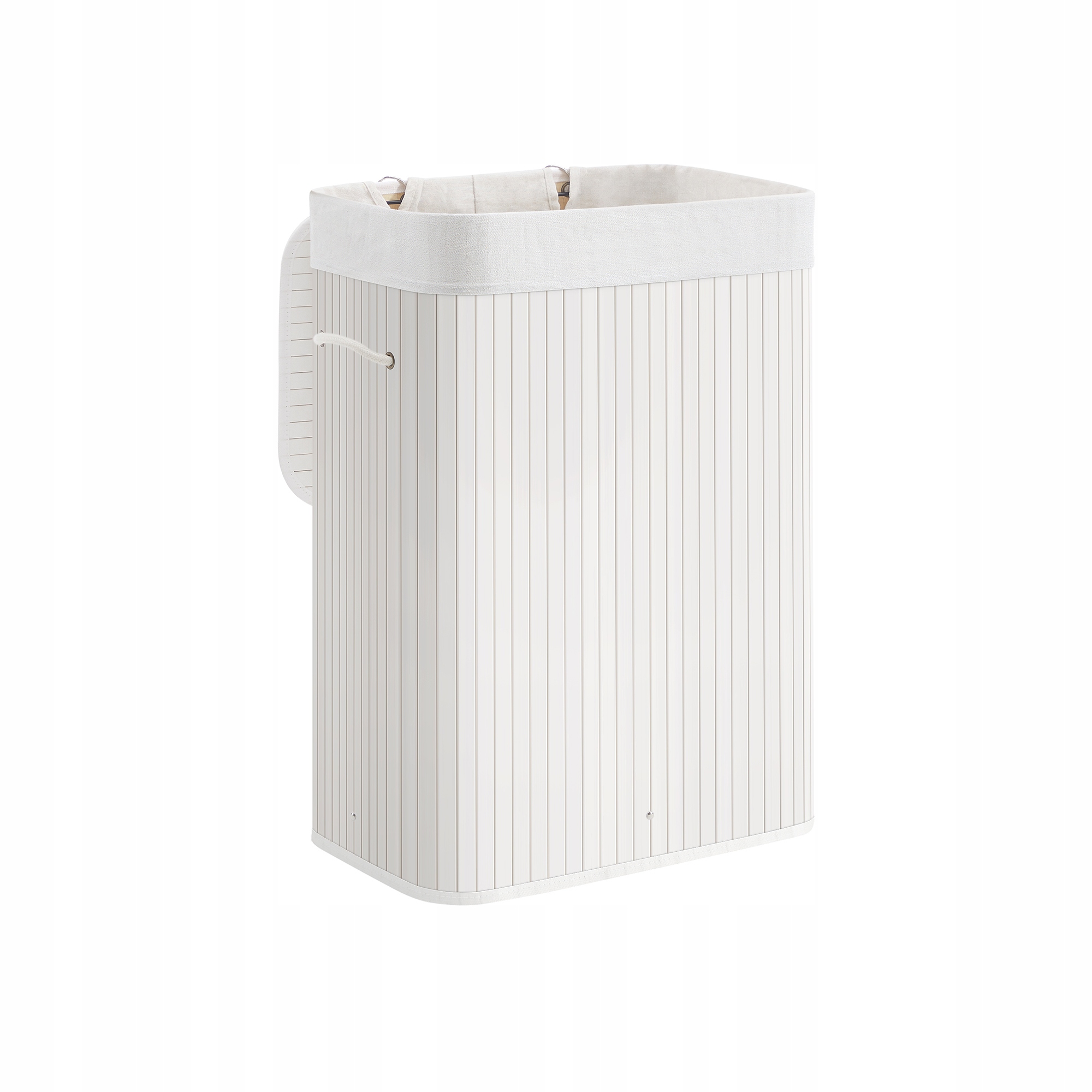 Bambusový skládací koš na prádlo 72 litrů, obdélníkový, 40x30x60 cm