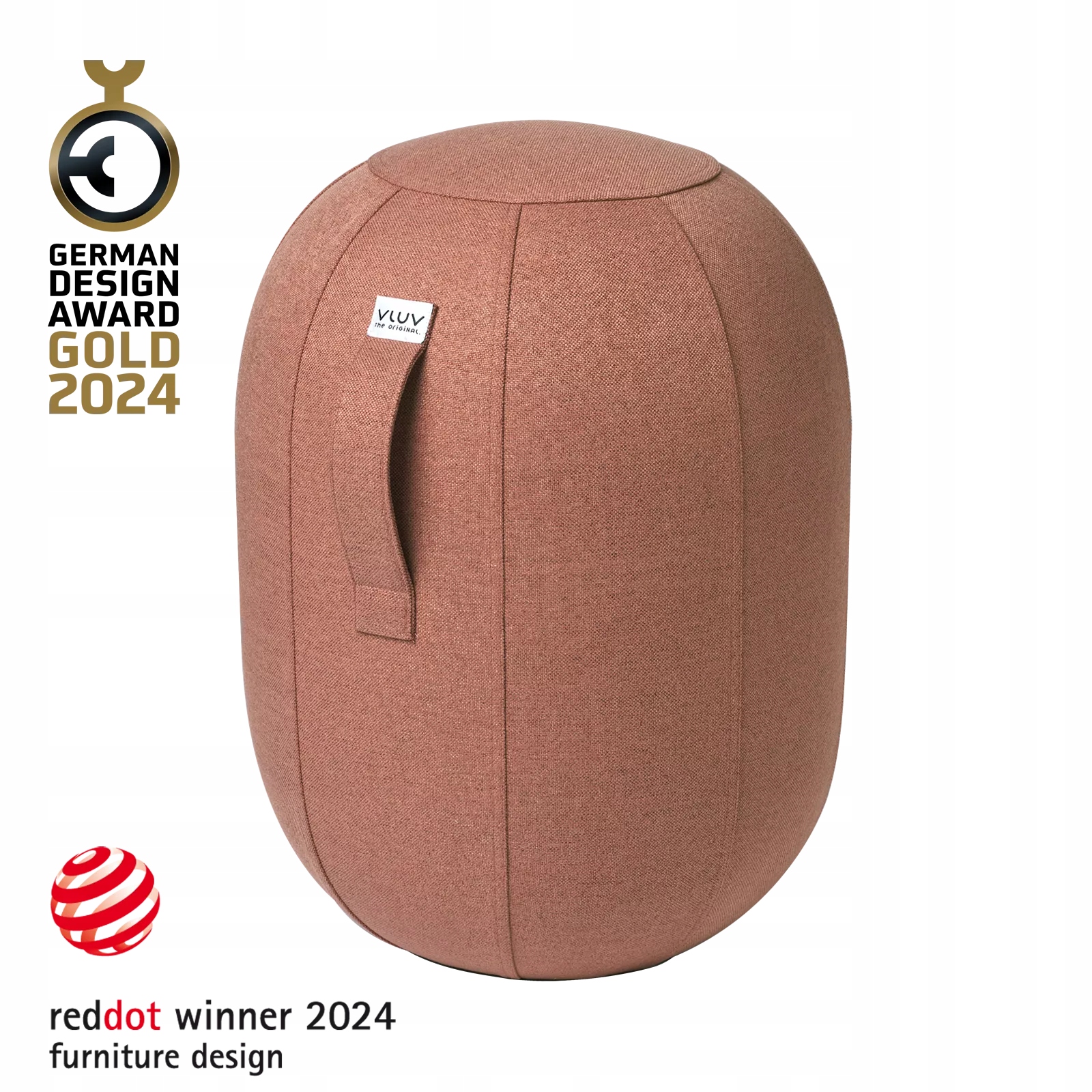 Balančná stolička Vluv Kapsul Sova L Salmon štýlové sedenie