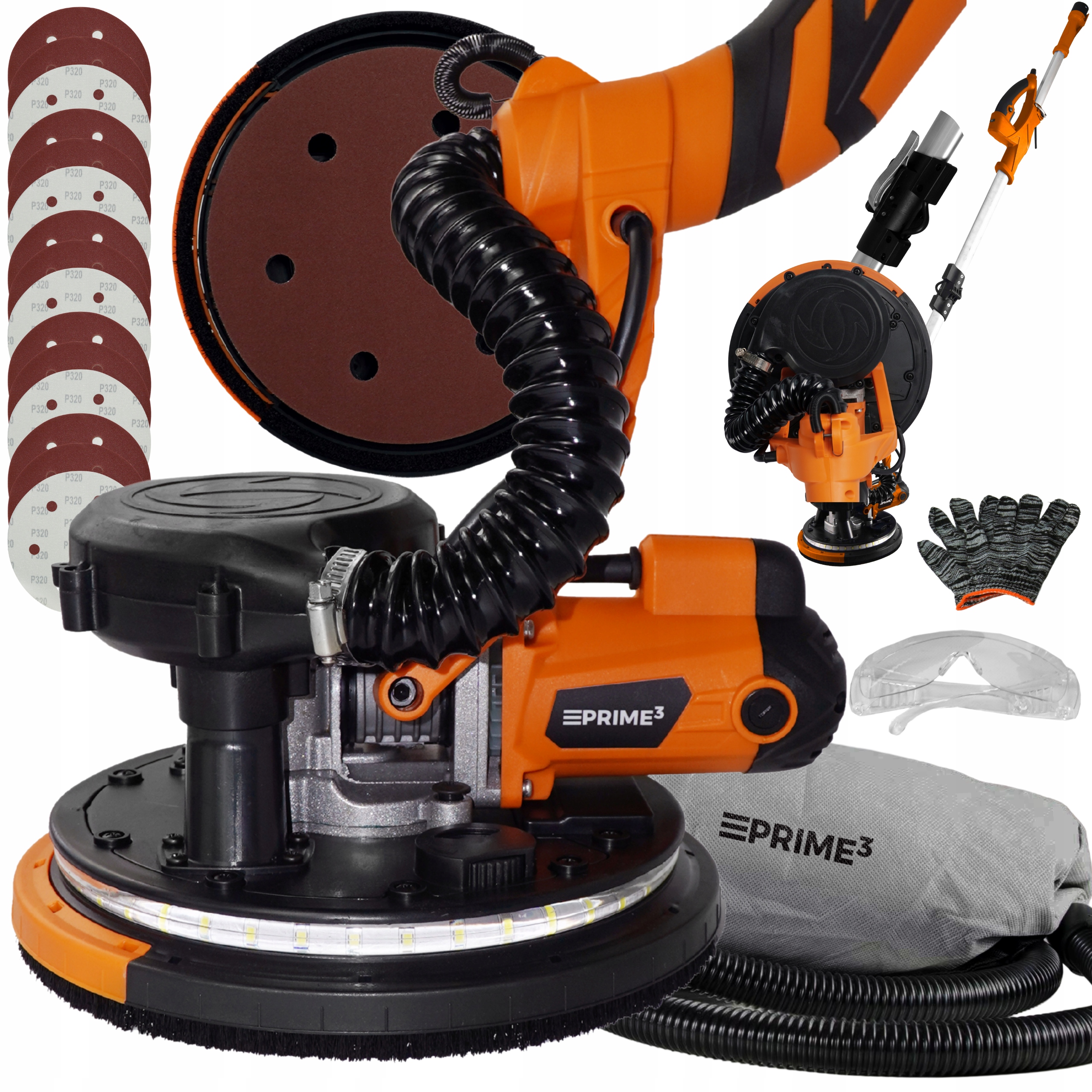 Szlifierka Wysięgnik Gładź Gipsowa Tynku Ścian Led 2000 W Zestaw PRIME3