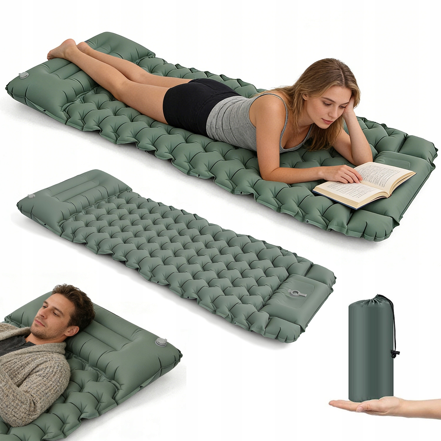 Samopompująca Mata Do Spania 200*66*14CM Wodoodporna Superkomfortowa