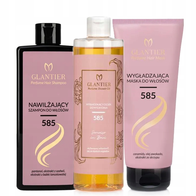 Glantier 585 Zestaw: szampon maska do włosów olejek