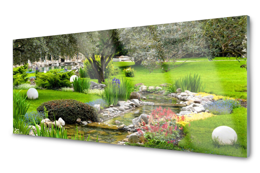 

Panel szklany do kuchni Ogród Drzewo Kwiaty 125x50