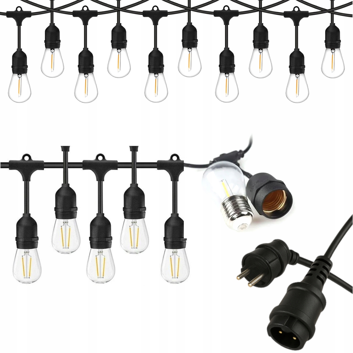 Venkovní Světelná Girlanda Pro Venkovní Osvětlení 90 M Led Žárovky E27