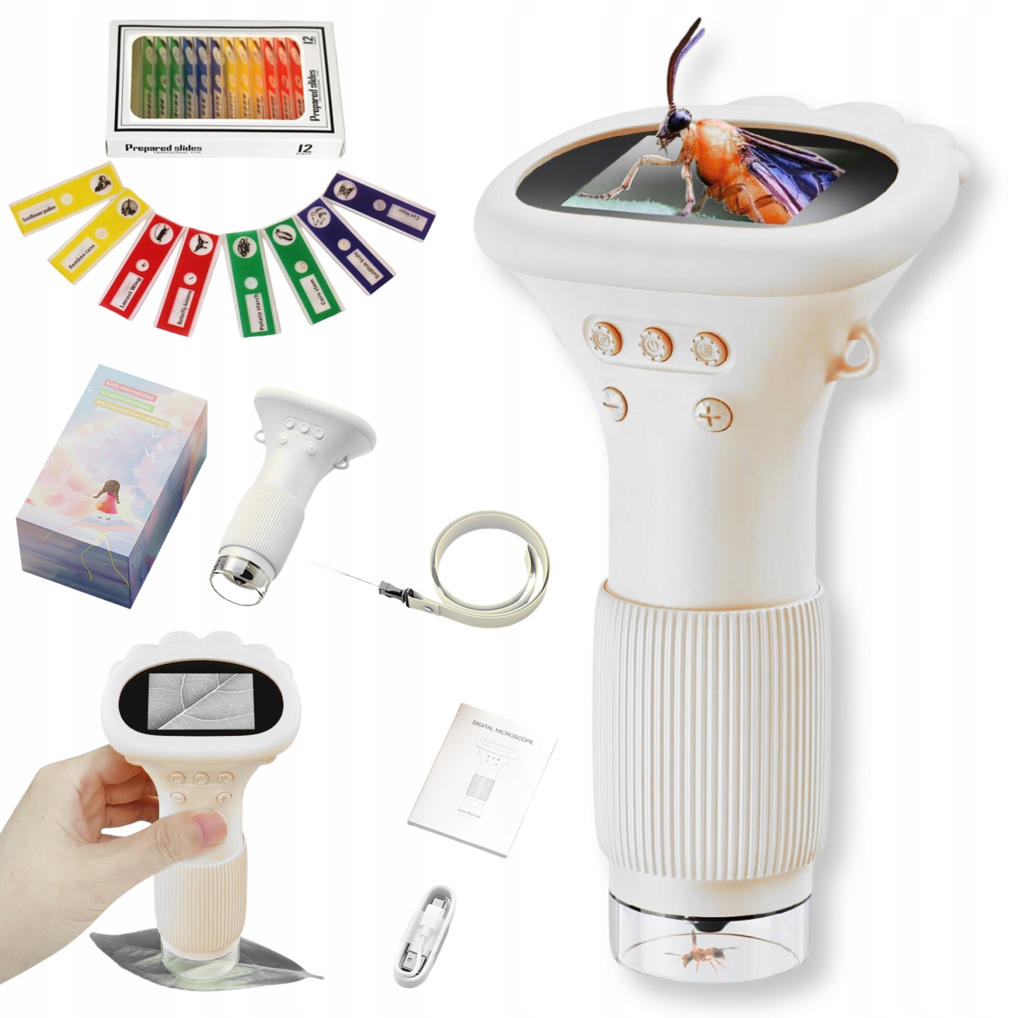 Przenośny Mikroskop dla Dzieci Miniscope Kieszonkowy Przybliżenie 1000X Hd