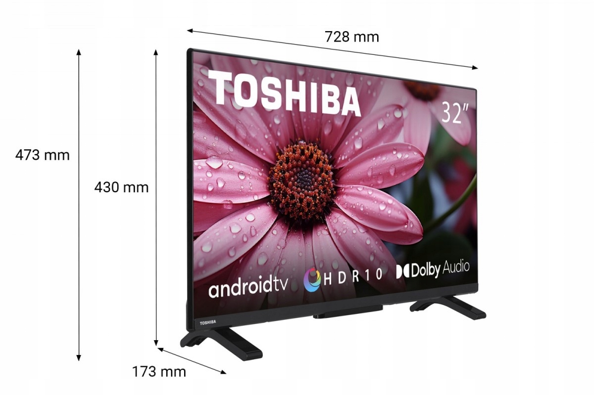 TOSHIBA Telewizor LED 32 cale 32WA2363DG Złącza Common Interface D-Sub (VGA) HDMI RJ-45 USB wyjście słuchawkowe