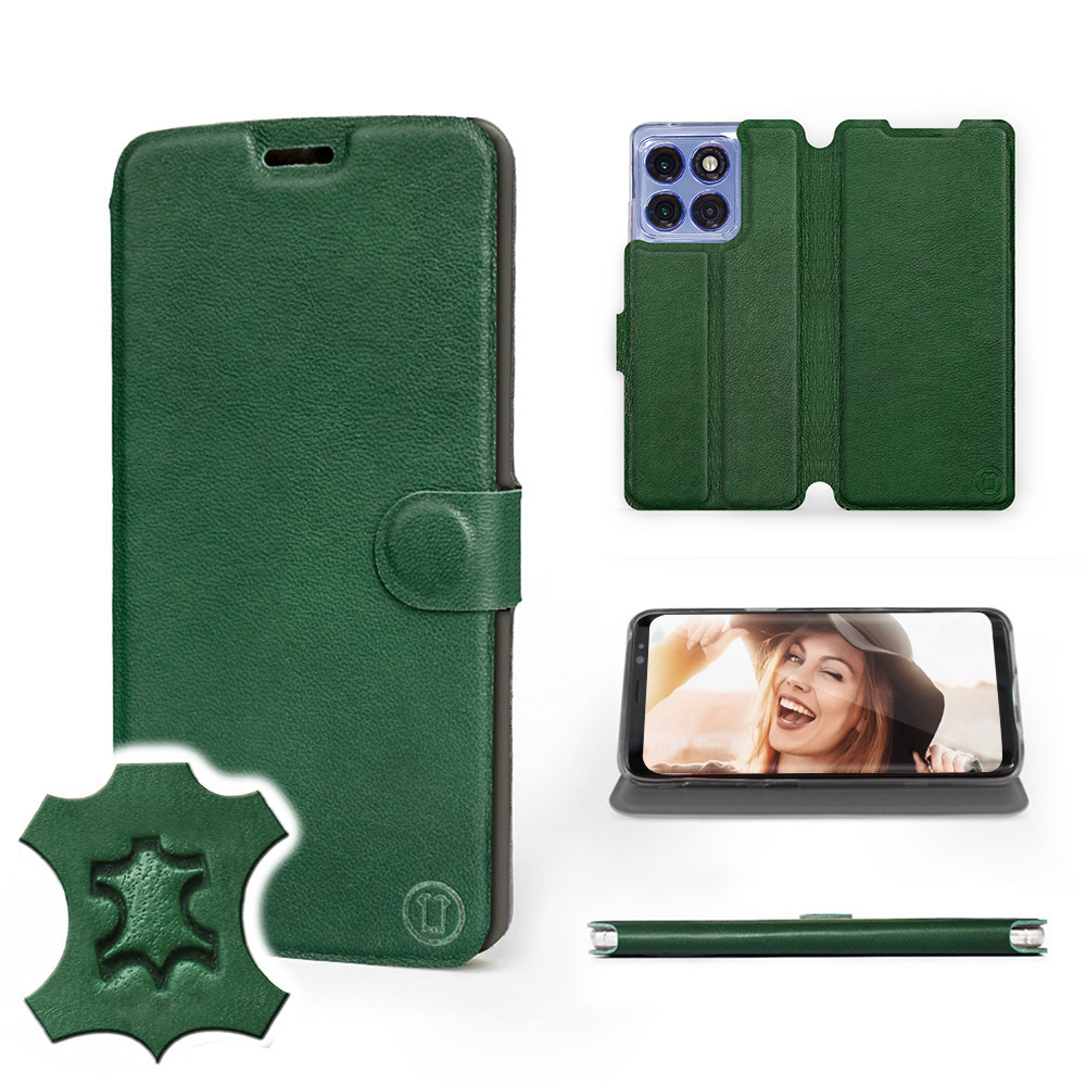 Etui Mobiwear do Motorola Edge 60 Pro Green Leat