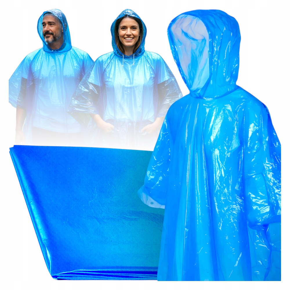 PŁASZCZ PRZECIWDESZCZOWY Z KAPTUREM UNIWERSALNY PELERYNA PRZECIWDESZCZOWA