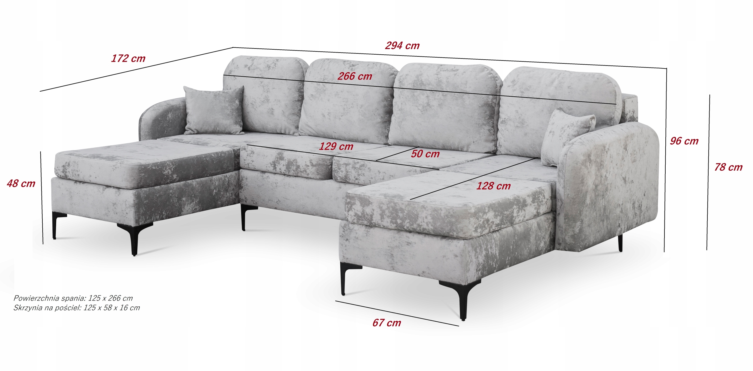 Narożnik VENICE U rozkładany z funkcją spania Marka Unistyl