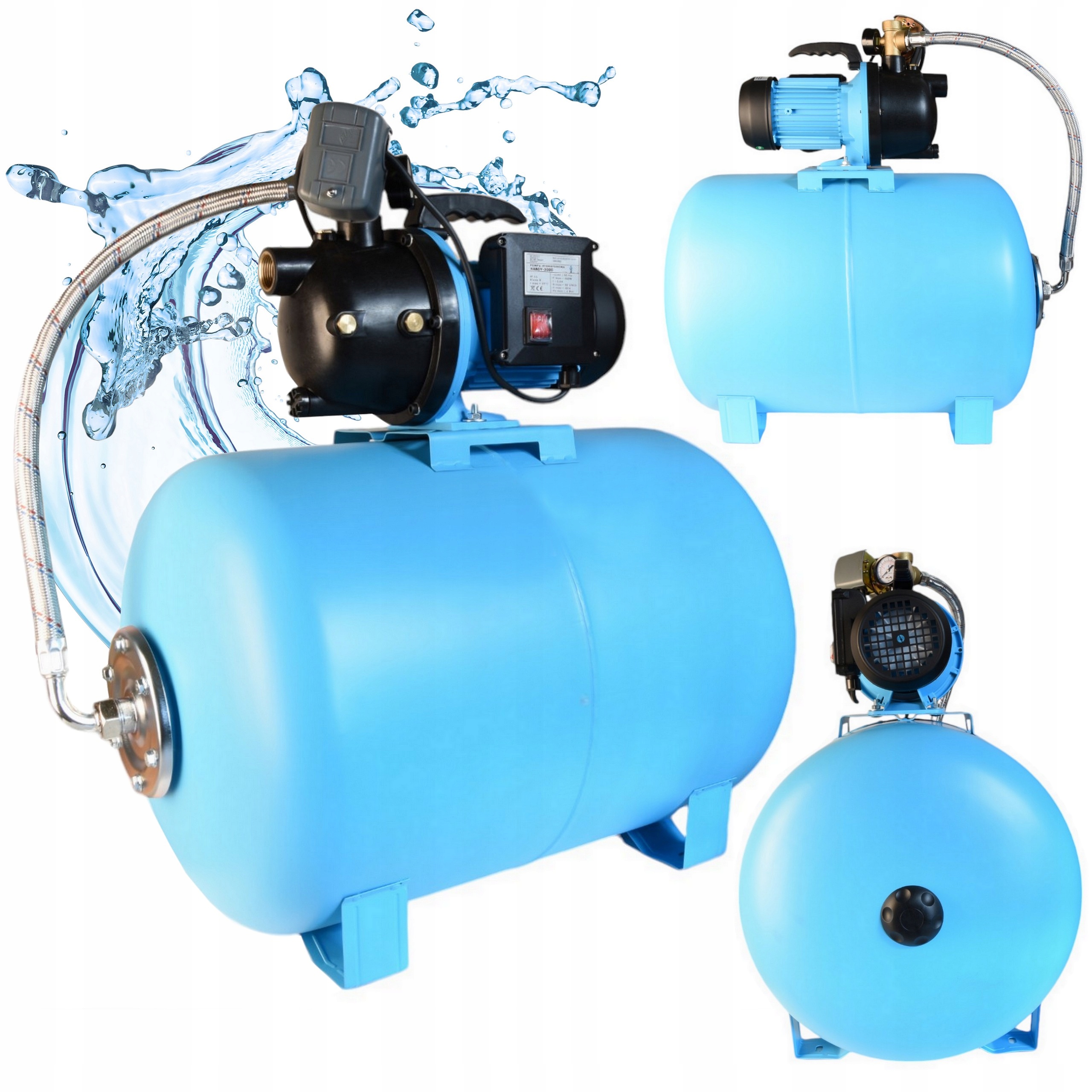 Pompa Do Domu Wody Ogrodowa Hydrofor 80L Zestaw Hydroforowy 550W Wydajny