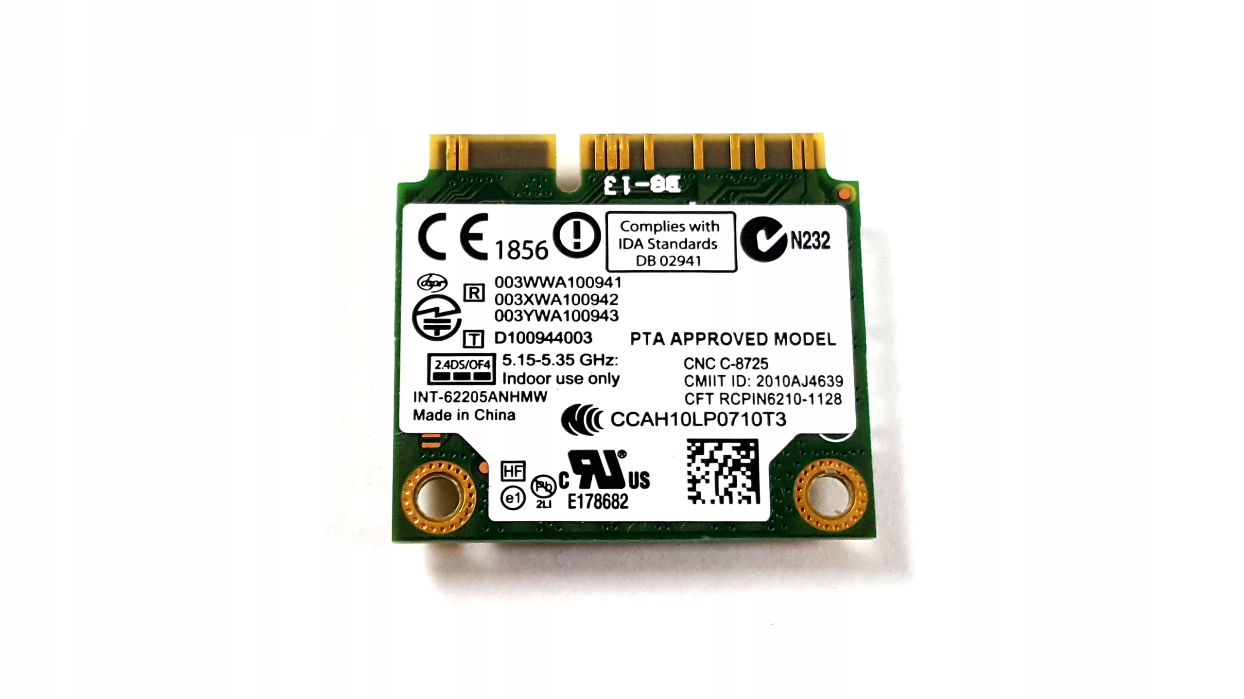 KARTA WIFI INTEL CENTRINO ADVANCED-N 62205ANHMW Kod producenta 62205ANHMW