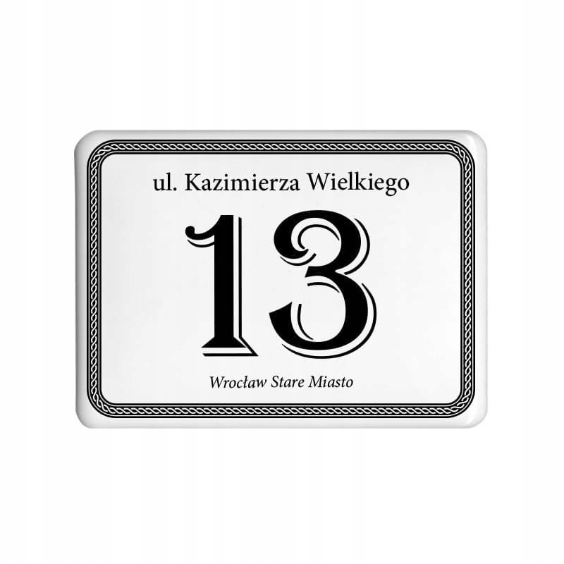 TABLICZKA ADRESOWA NA DOM PROSTOKĄTNA CERAMICZNA