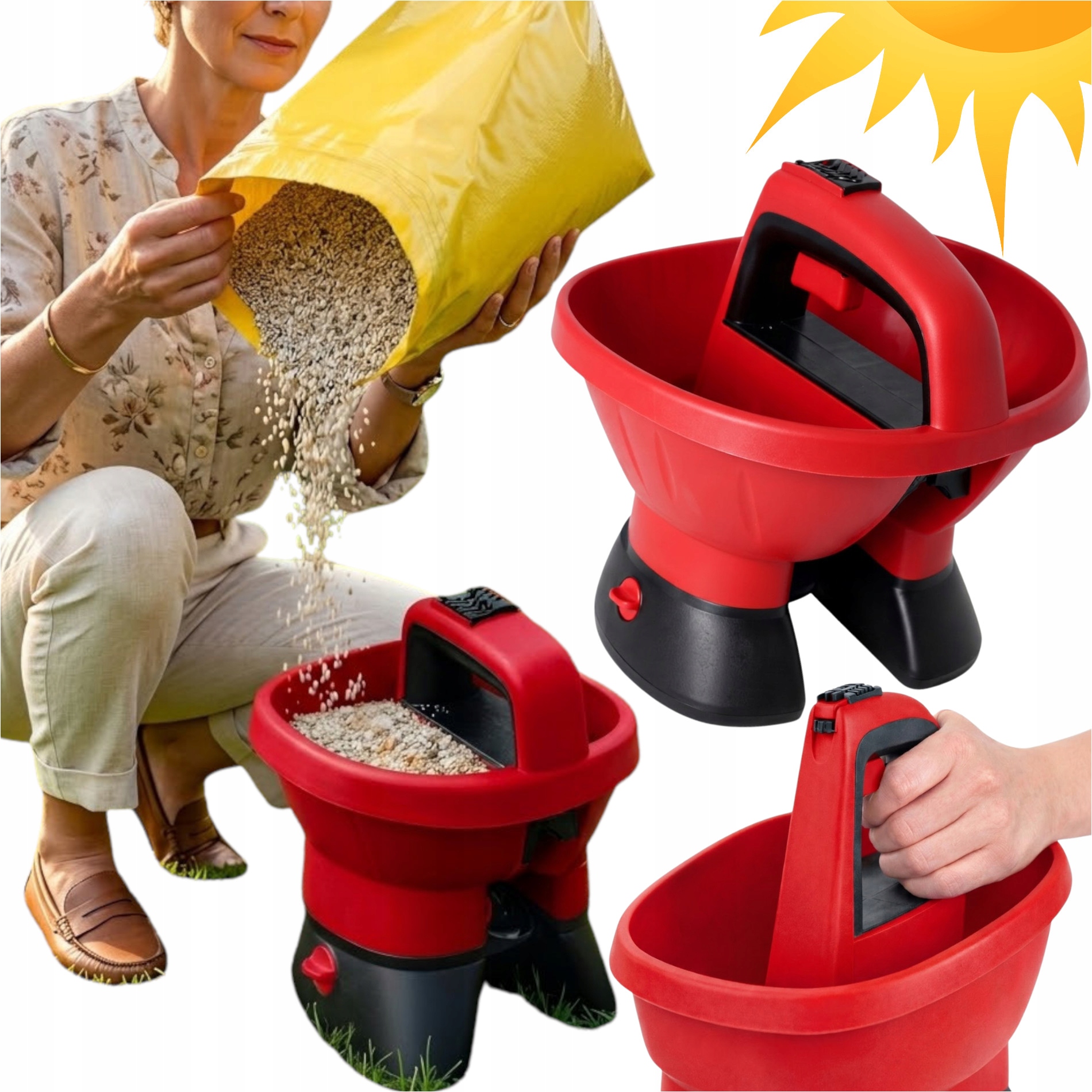 Elektrický Secí Stroj Pro Rozmetání Trávy Semen Hnojiva A Silniční Soli XL