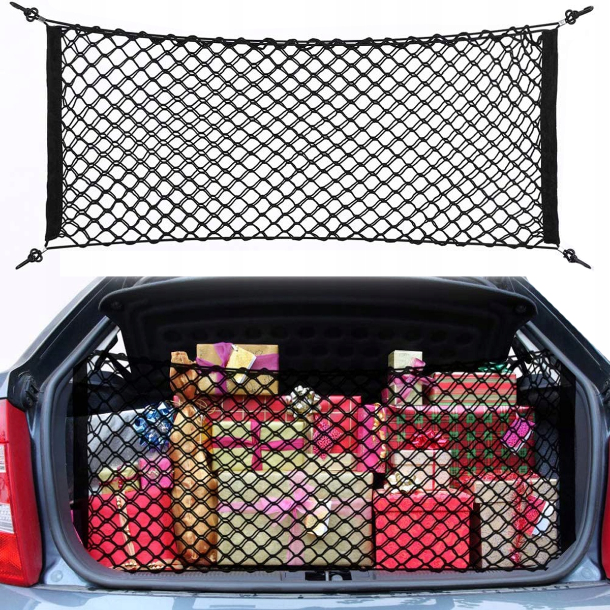 SIATKA DO BAGAŻNIKA SAMOCHODOWEGO AUTA NA ZAKUPY 6 AUTOSIATKA ORGANIZER