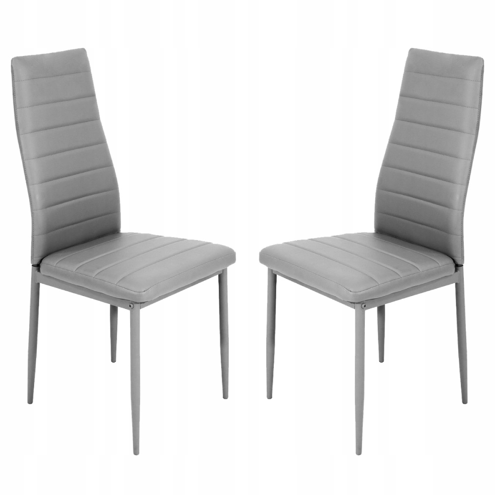 2 x Krzesło Szare Ekoskóra Tapicerowane Salon Jadalnia Vito