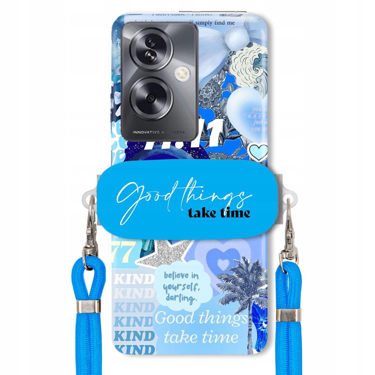 Puzdro pre Oppo A79 5G Držiak vodítko Crossbody Good Things Take Time Lata