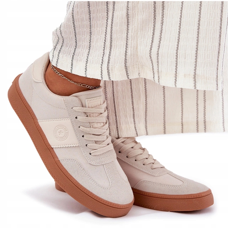 Dámské Módní Nízké Tenisky Big Star RR274806 Béžové 39