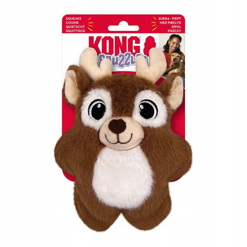 Levně Kong Holiday Snuzzles Reindeer M pískací hračka pro psy sob na svátek