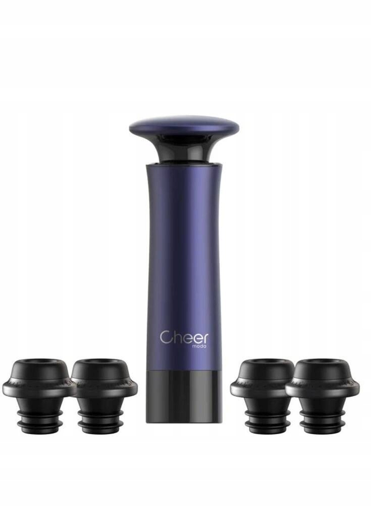 Vakuová pumpa se 4 zátkami Cheer Moda Treeplet jako dárek modrá